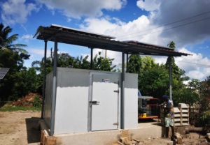 A cold room in Tanzania, covered by Solar panels